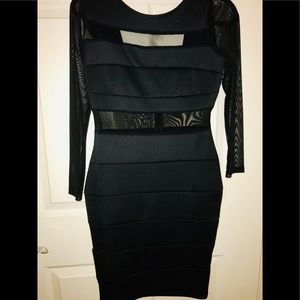 Black cocktail bandage black dress